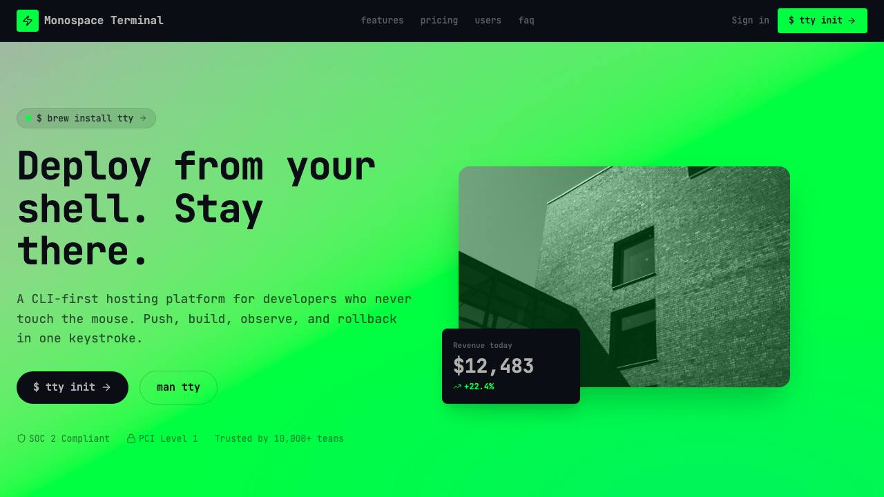 Monospace Terminal preview