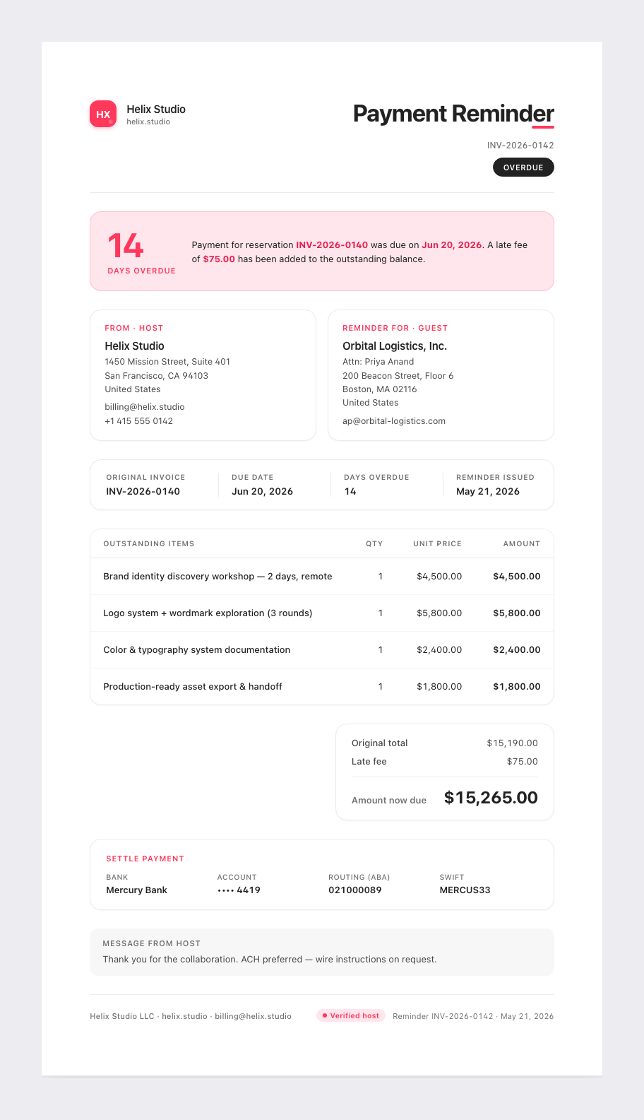 AirBnB reminder