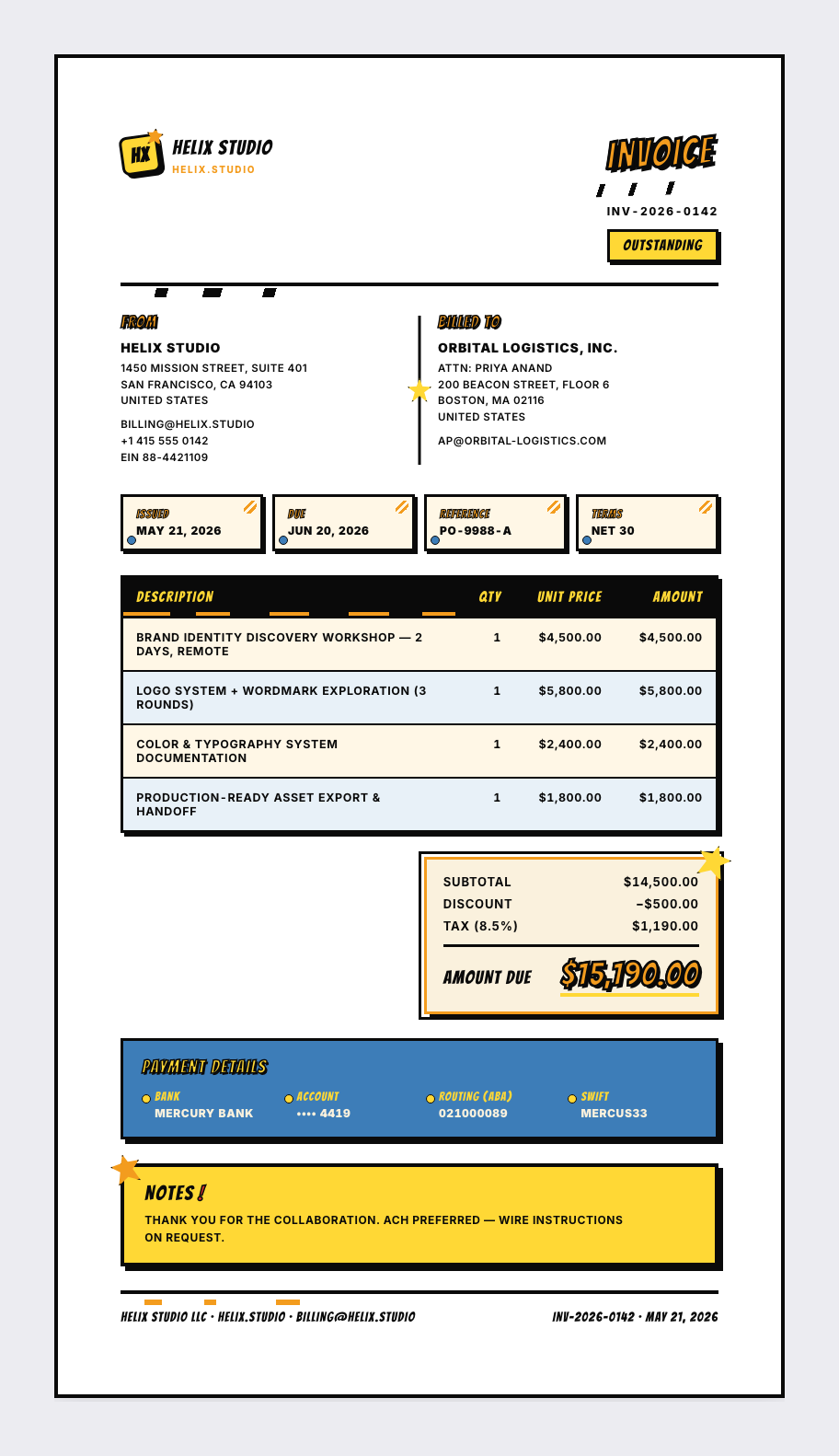 Akira Toriyama invoice