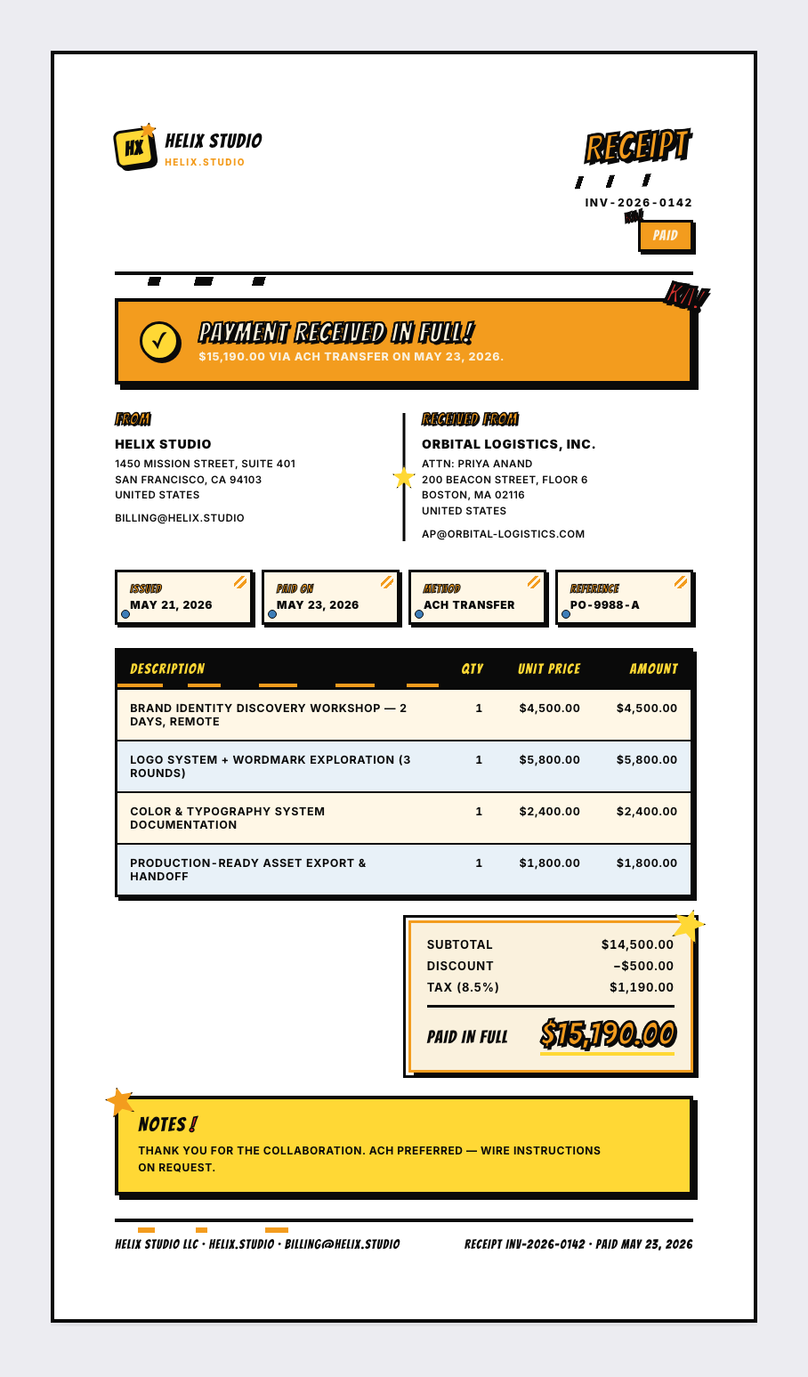 Akira Toriyama receipt