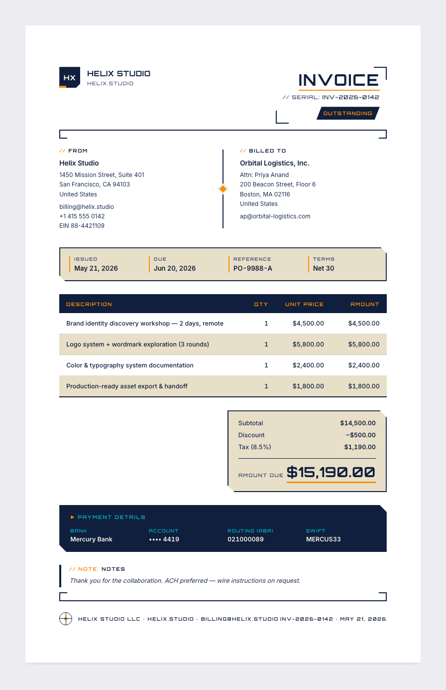 Blade Runner invoice