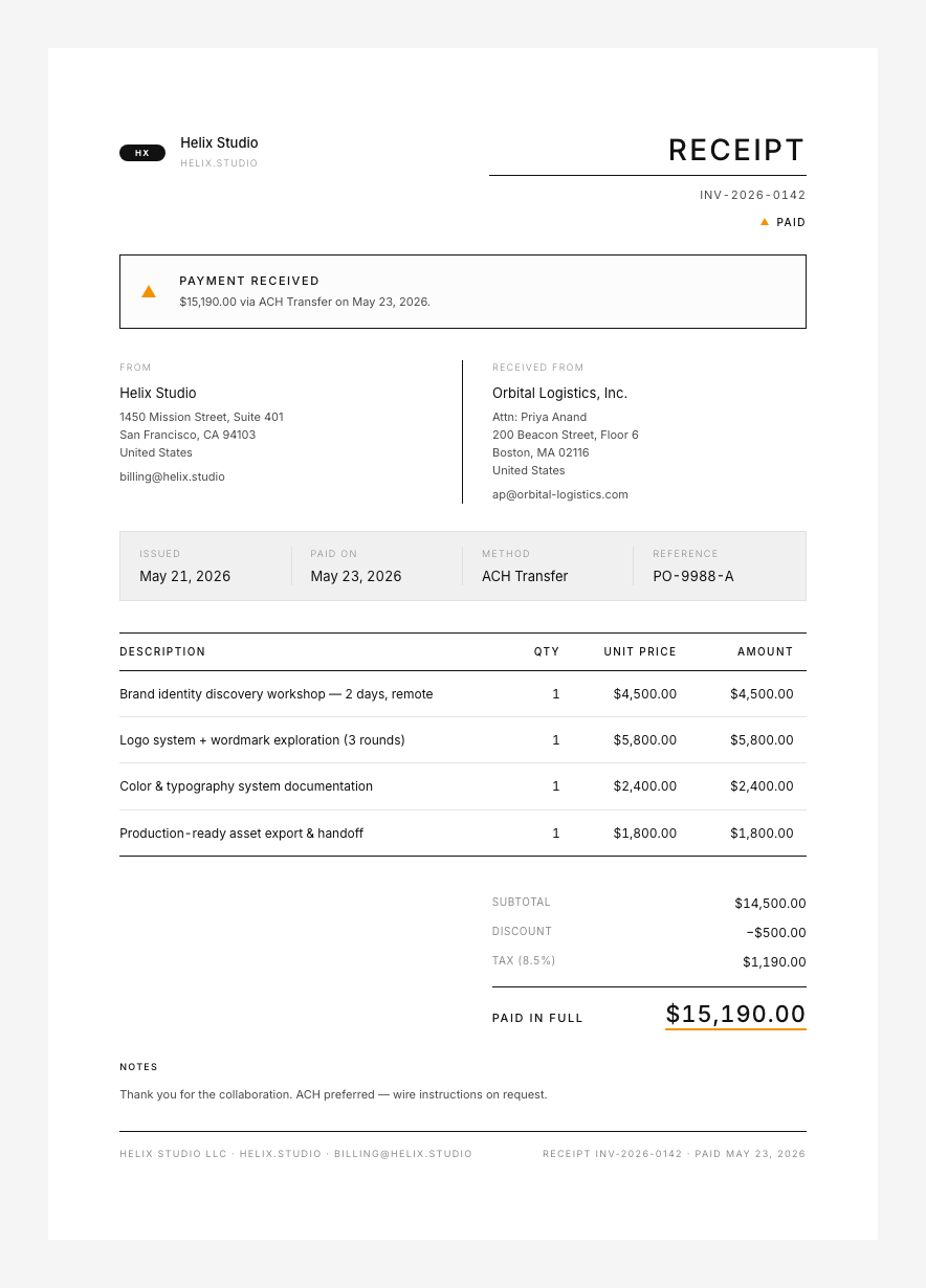 Dieter Rams receipt
