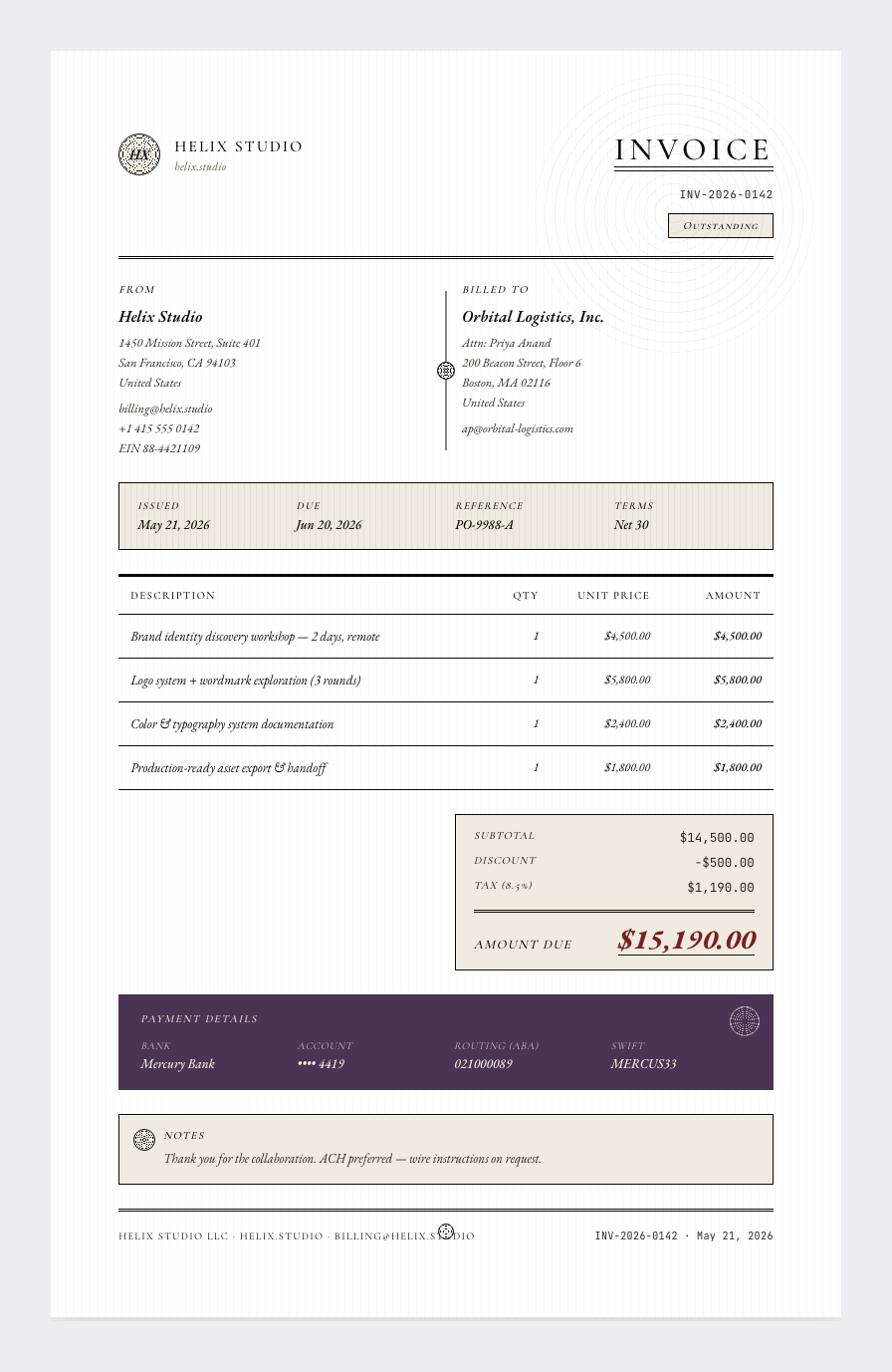 Junji Ito invoice