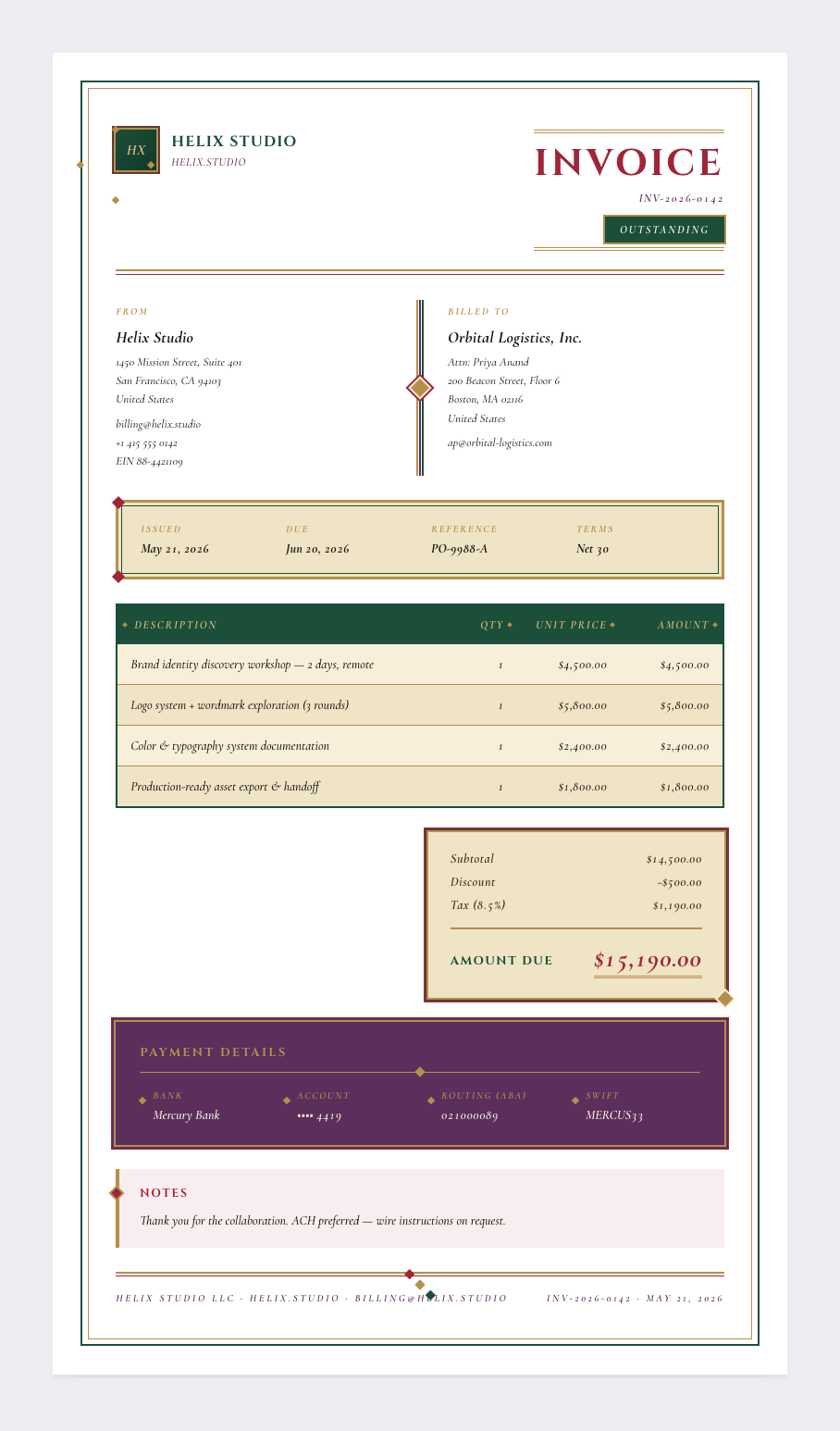 Maximalism invoice