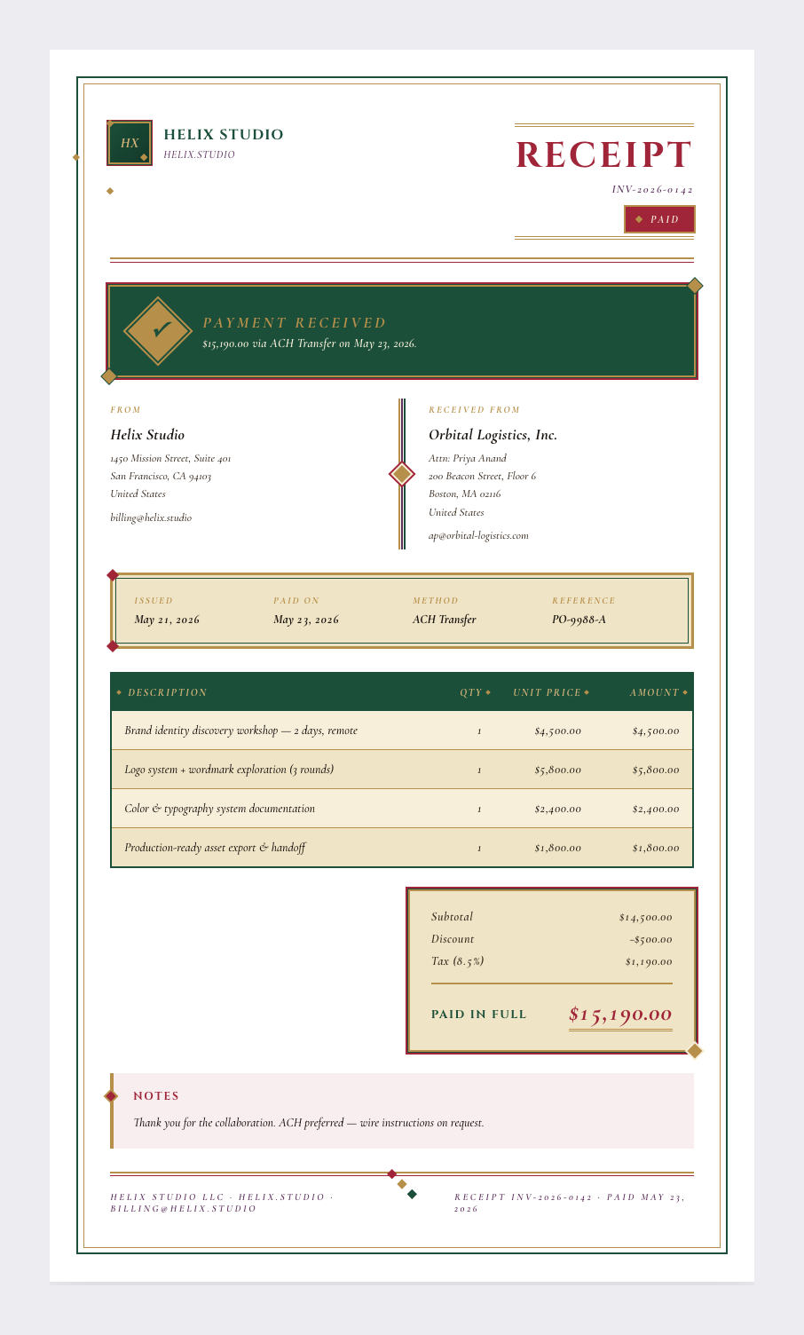 Maximalism receipt