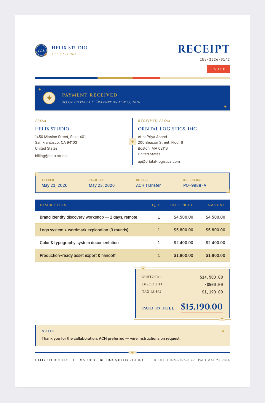 Retro NASA receipt