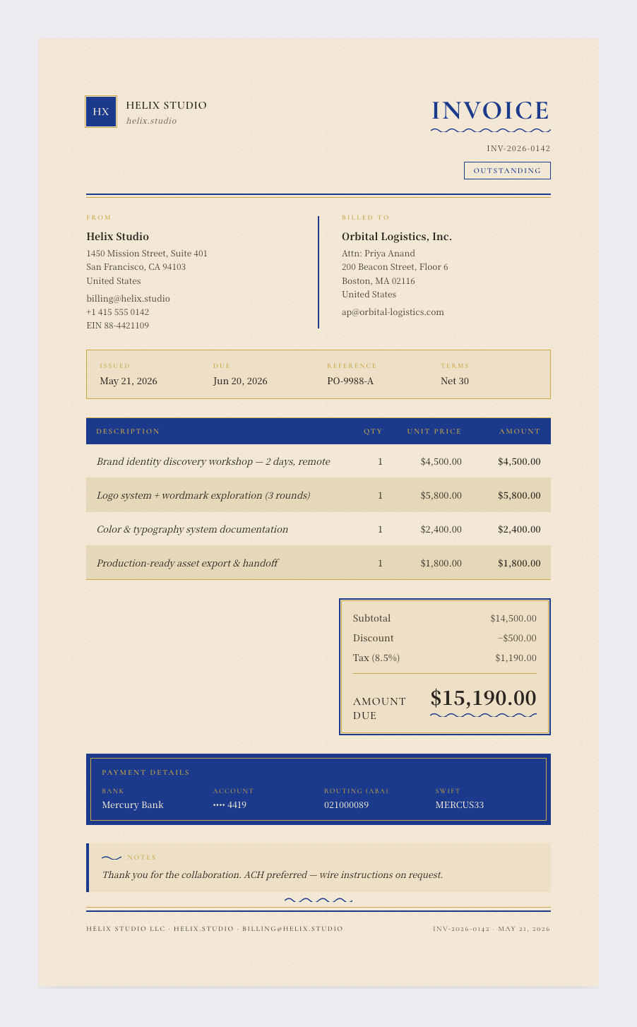 Ukiyo-e invoice