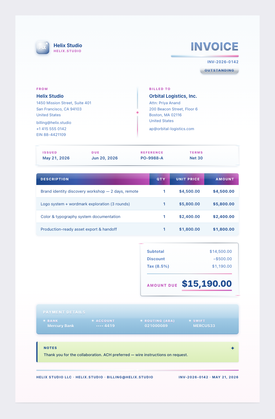 Y2K invoice