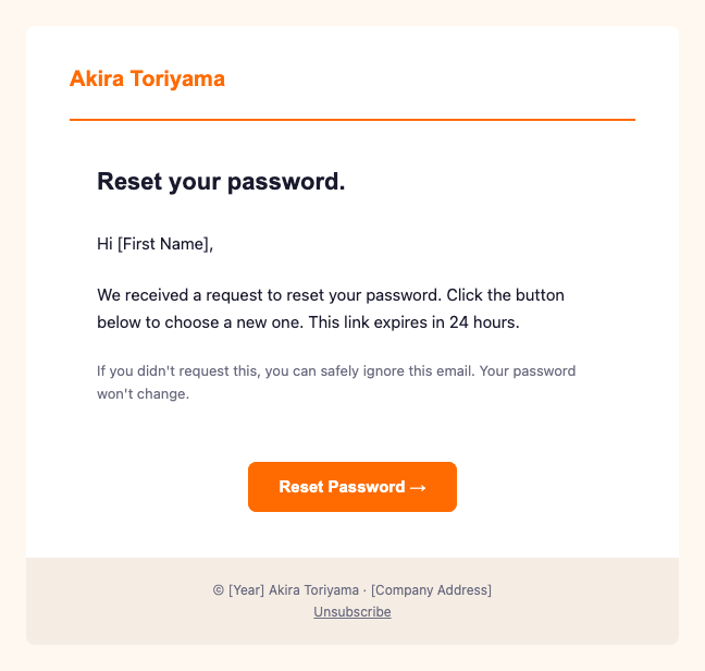 Password reset