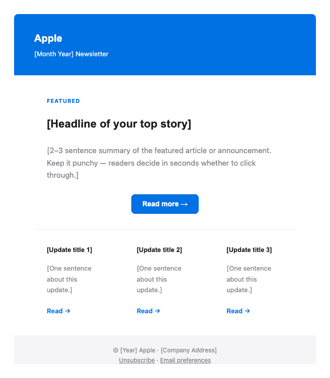 Apple newsletter
