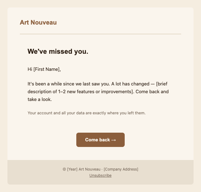 Art Nouveau re engagement