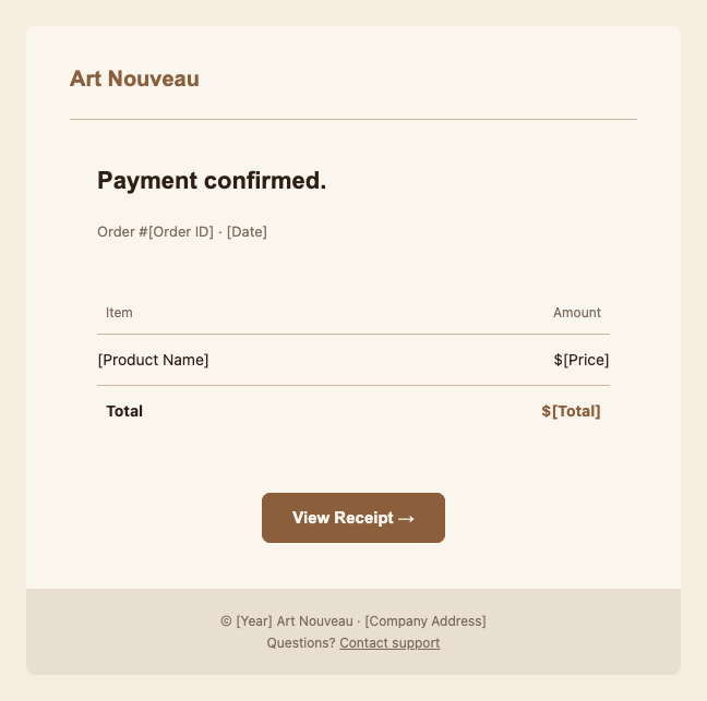 Art Nouveau receipt