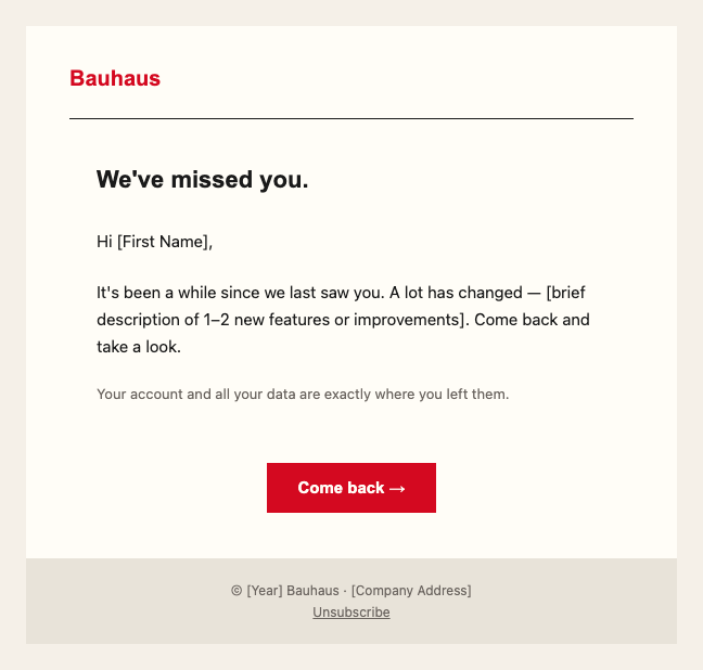 Bauhaus re engagement