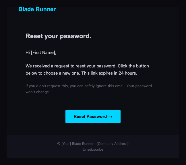 Blade Runner password reset