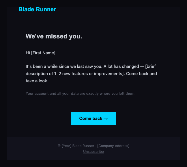 Blade Runner re engagement