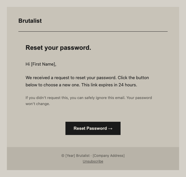 Brutalist password reset