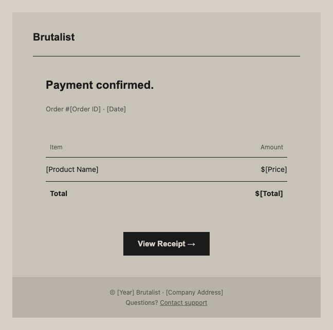 Brutalist receipt