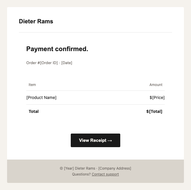 Dieter Rams receipt