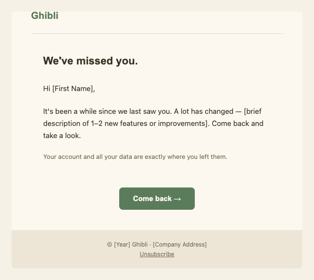 Ghibli re engagement