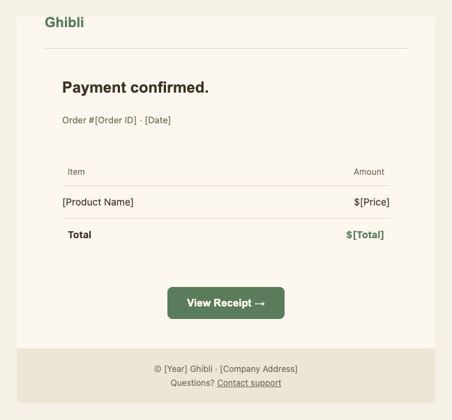 Ghibli receipt