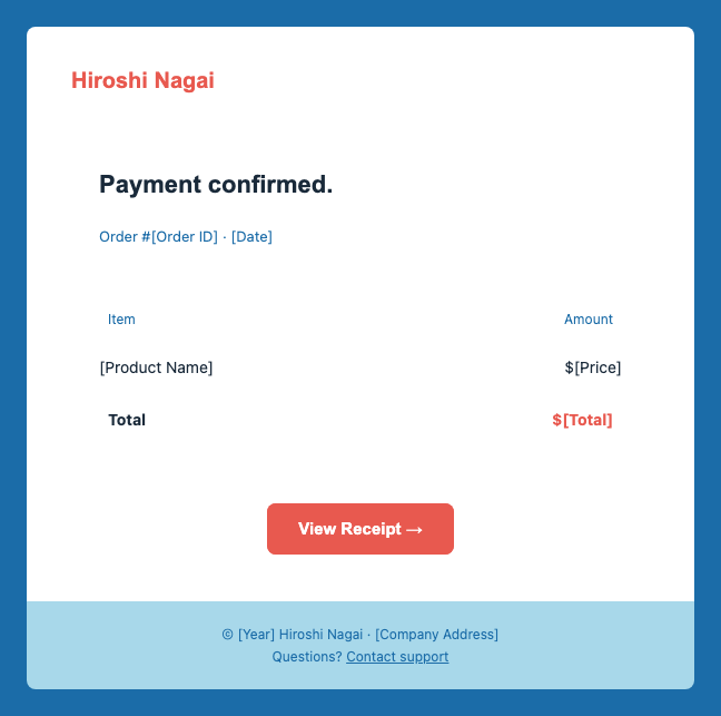 Hiroshi Nagai receipt