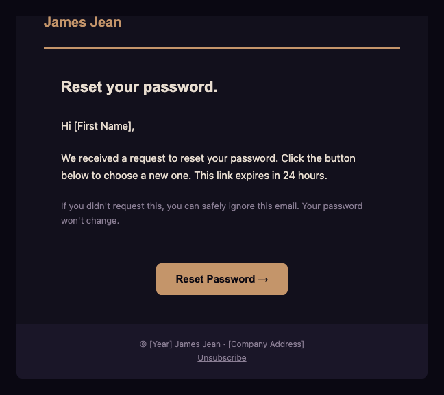 Password reset