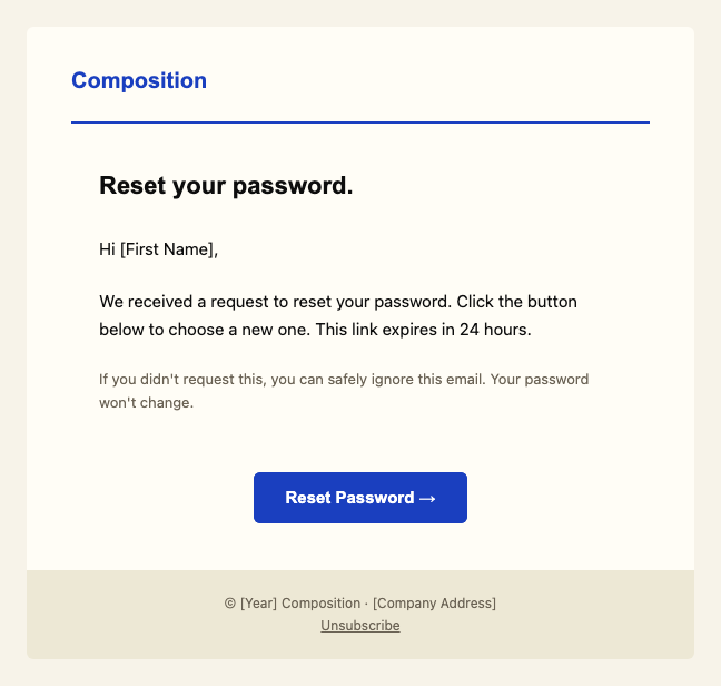 Password reset
