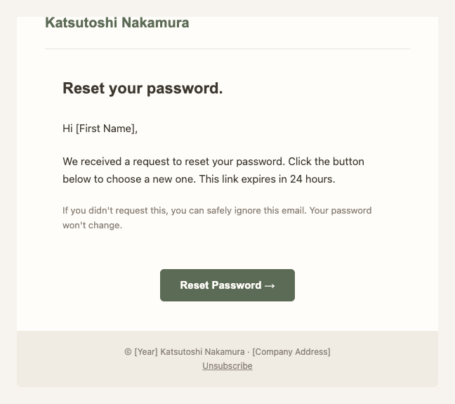 Katsutoshi Nakamura password reset