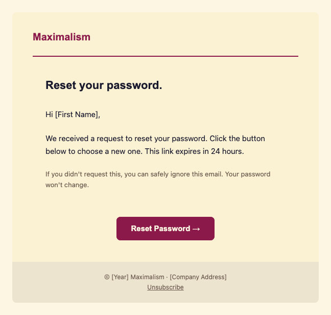 Password reset