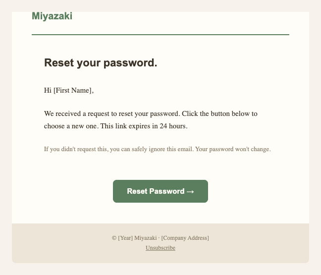 Password reset