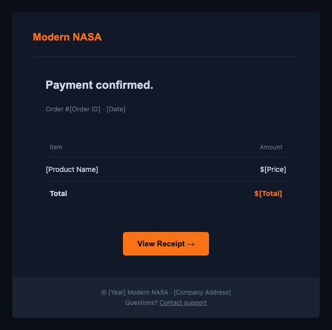 Modern NASA receipt