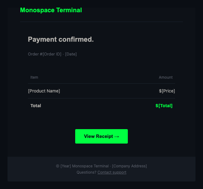 Monospace Terminal receipt