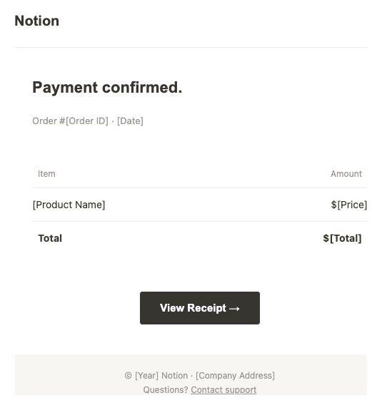 Notion receipt
