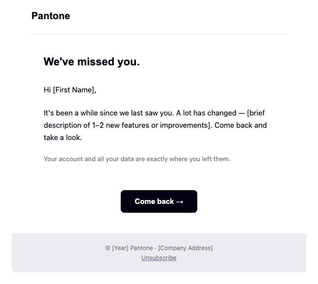 Pantone re engagement