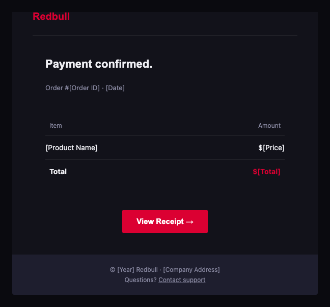 Red Bull receipt