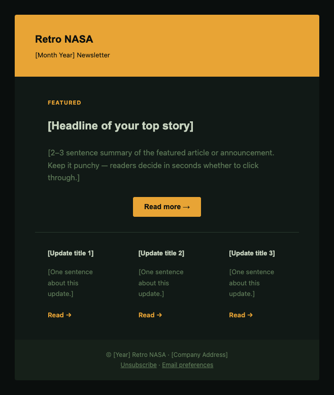 Retro NASA newsletter