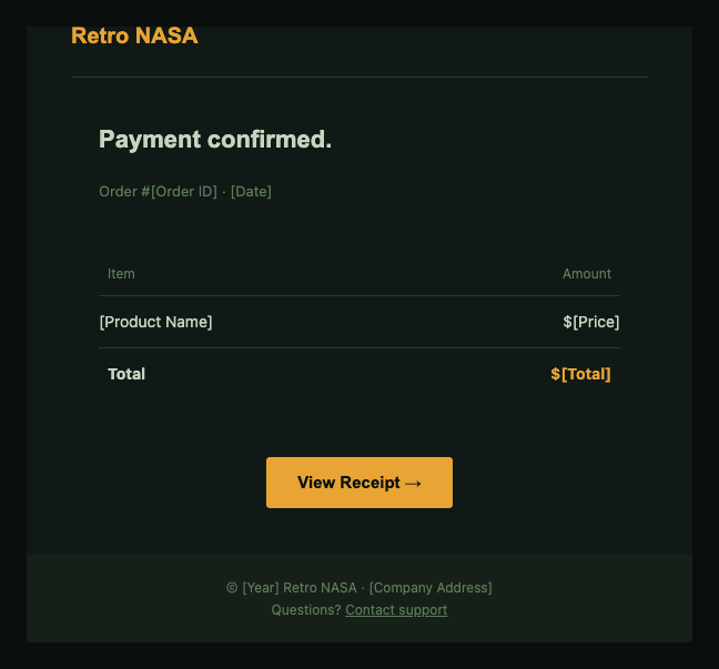 Retro NASA receipt