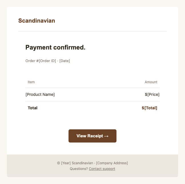 Scandinavian receipt