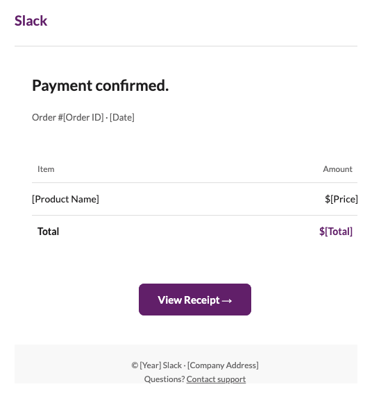 Slack receipt