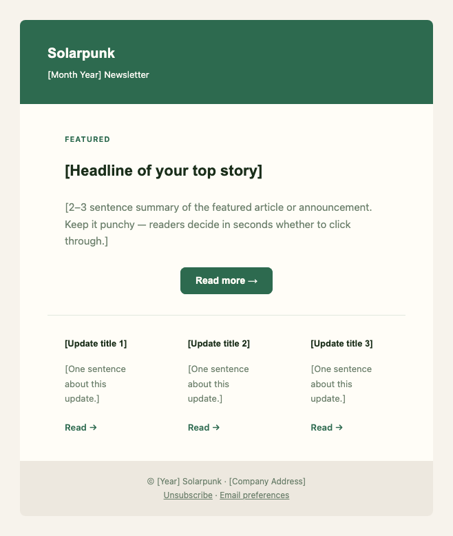 Solarpunk newsletter