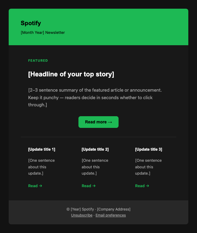 Spotify newsletter