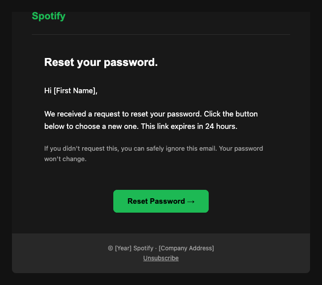 Spotify password reset