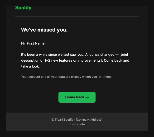 Spotify re engagement