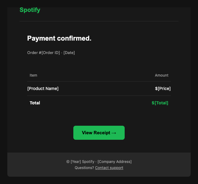 Spotify receipt