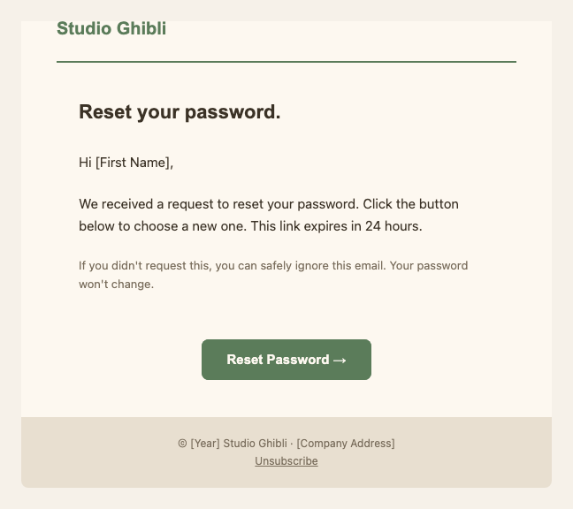 Password reset