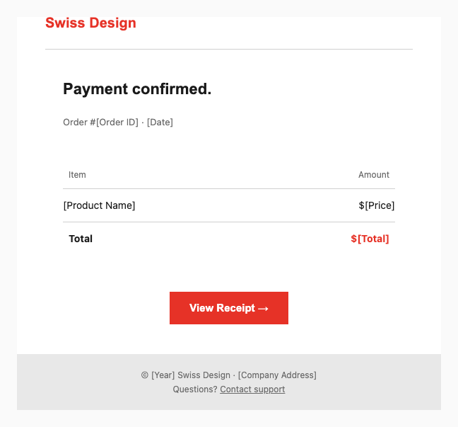 Swiss Design receipt
