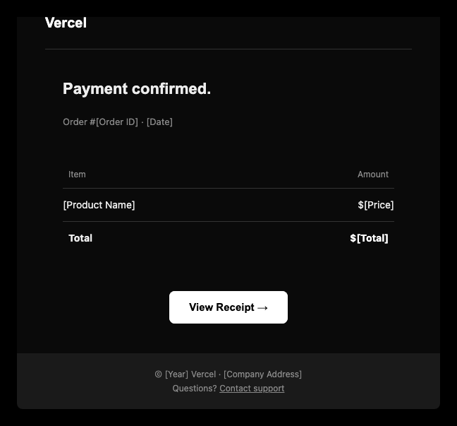 Vercel receipt