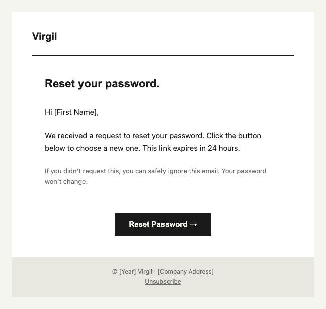 Password reset