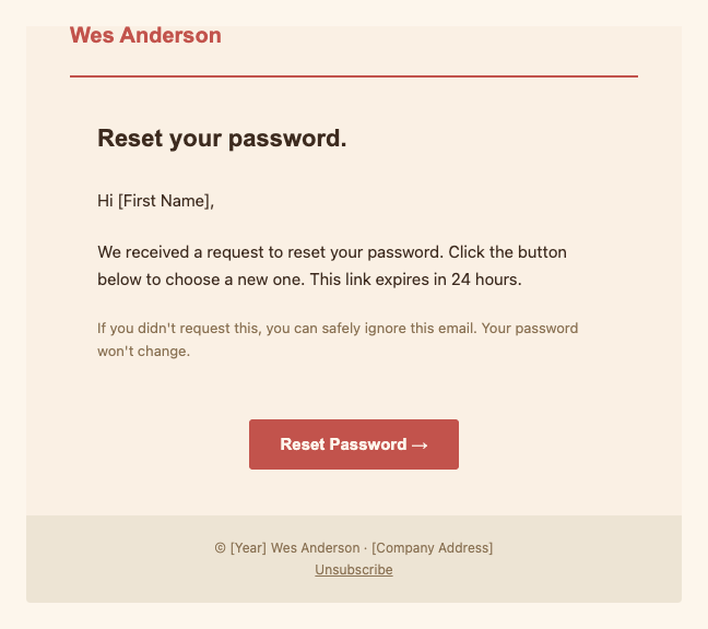 Password reset