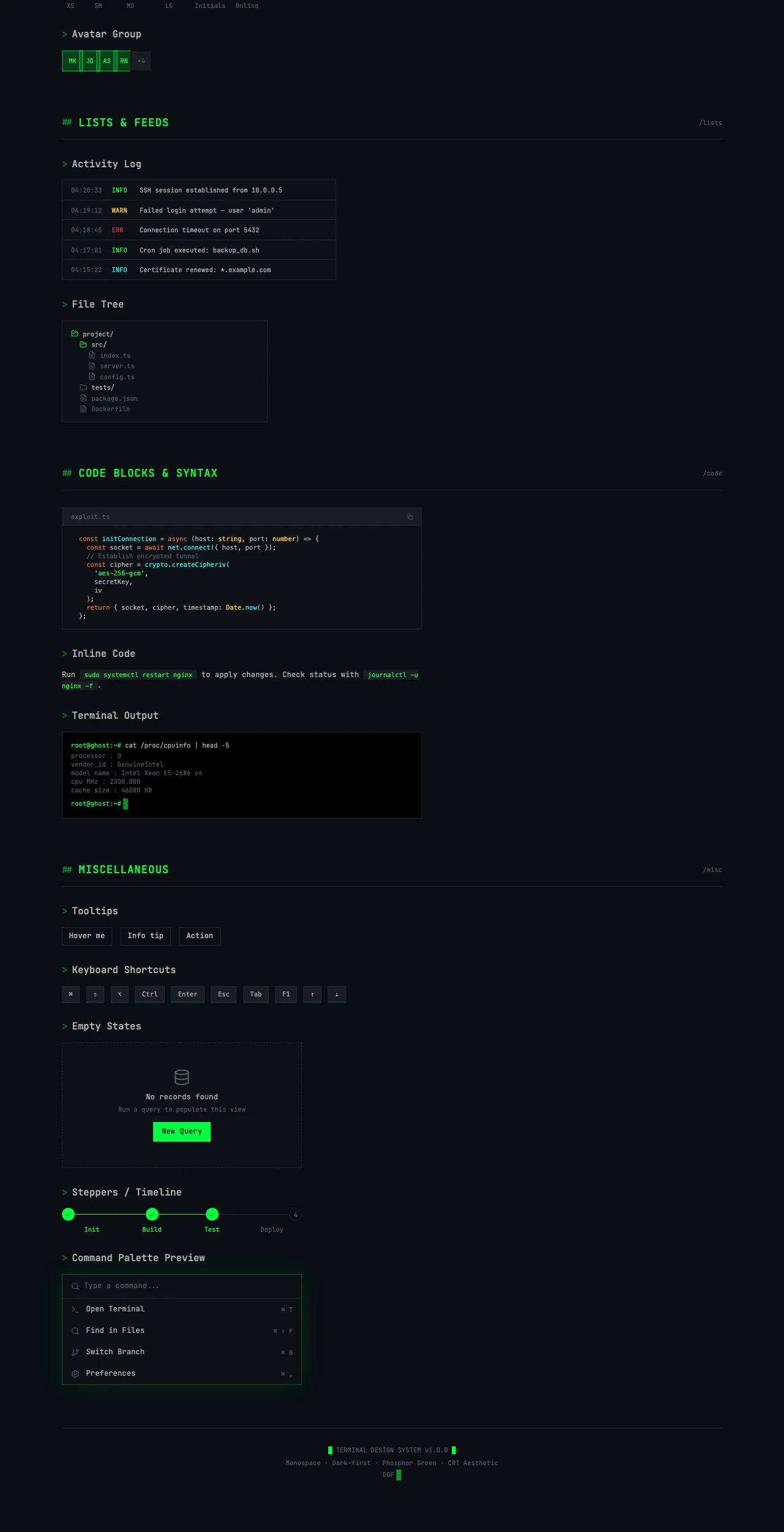 Monospace Terminal — section-5